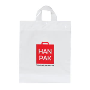 Fused Soft Loop Handle Plastic Bag (20x20x6) - Flexo Ink - Display Pros