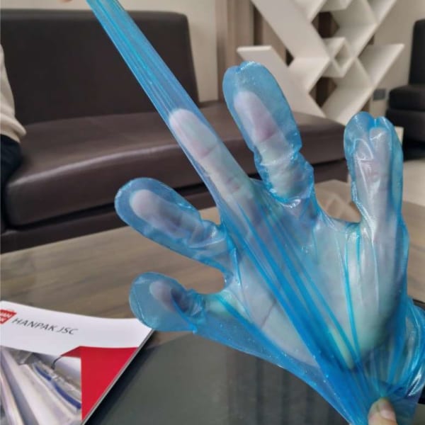 Blue CPE Gloves - hanpak