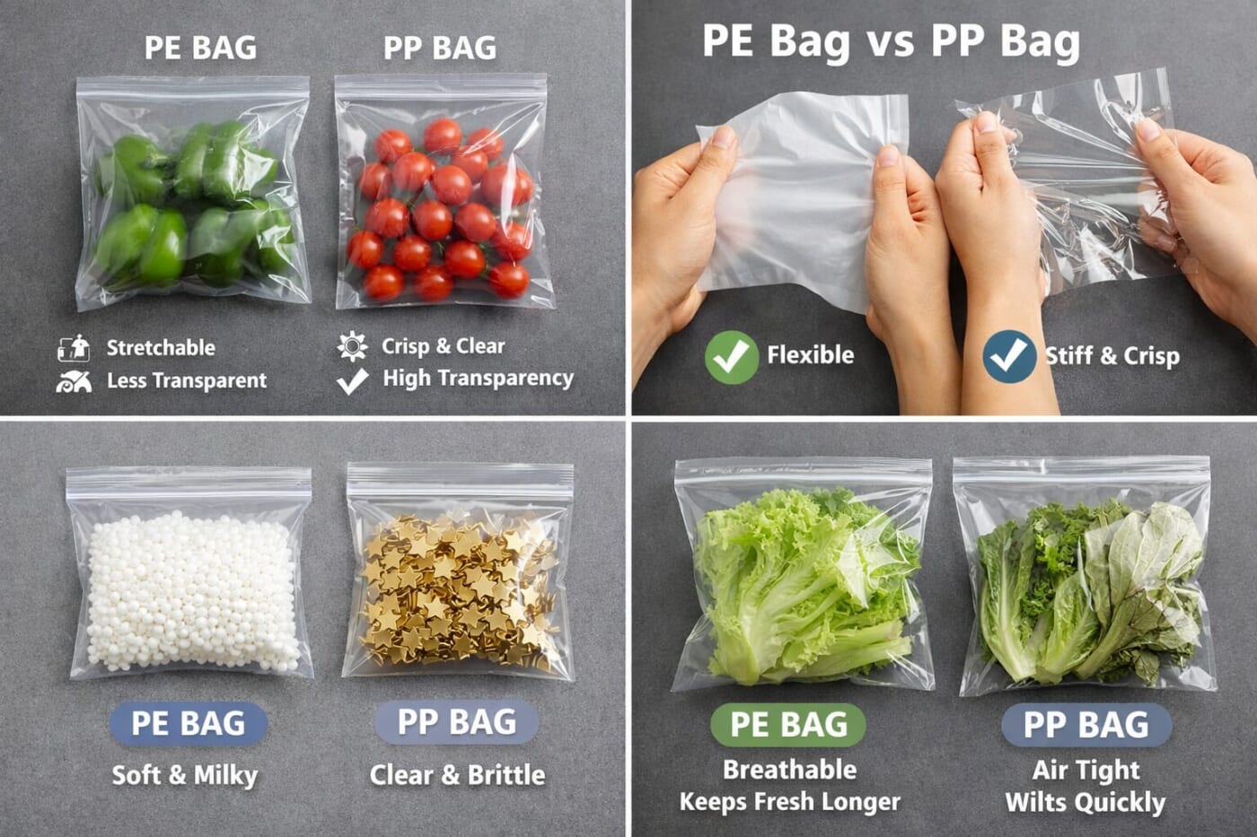 PE Bags vs. PP Bags: The Right Plastic Packaging?