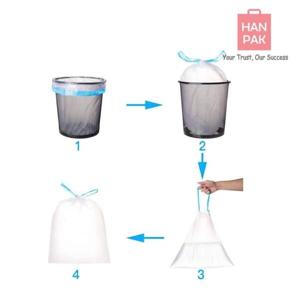 Drawstring Trash Bags – view 2 by Hanpak